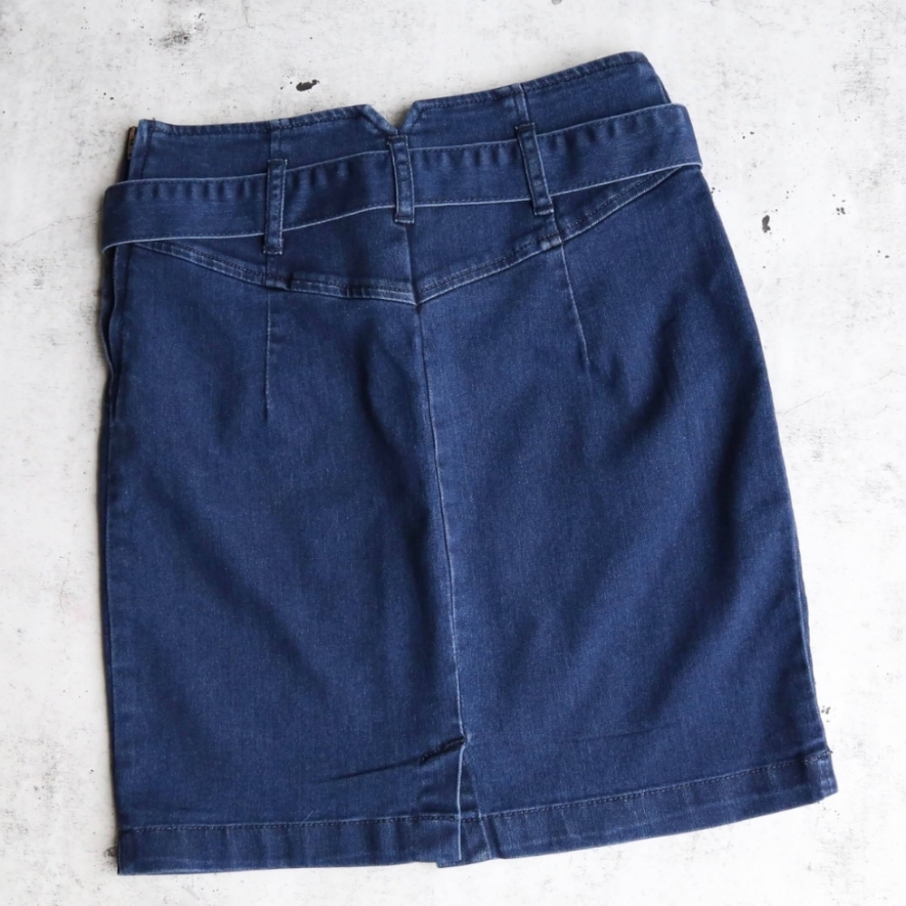 Free People Livin It Up Denim Pencil Mini … - Picture 3 of 3